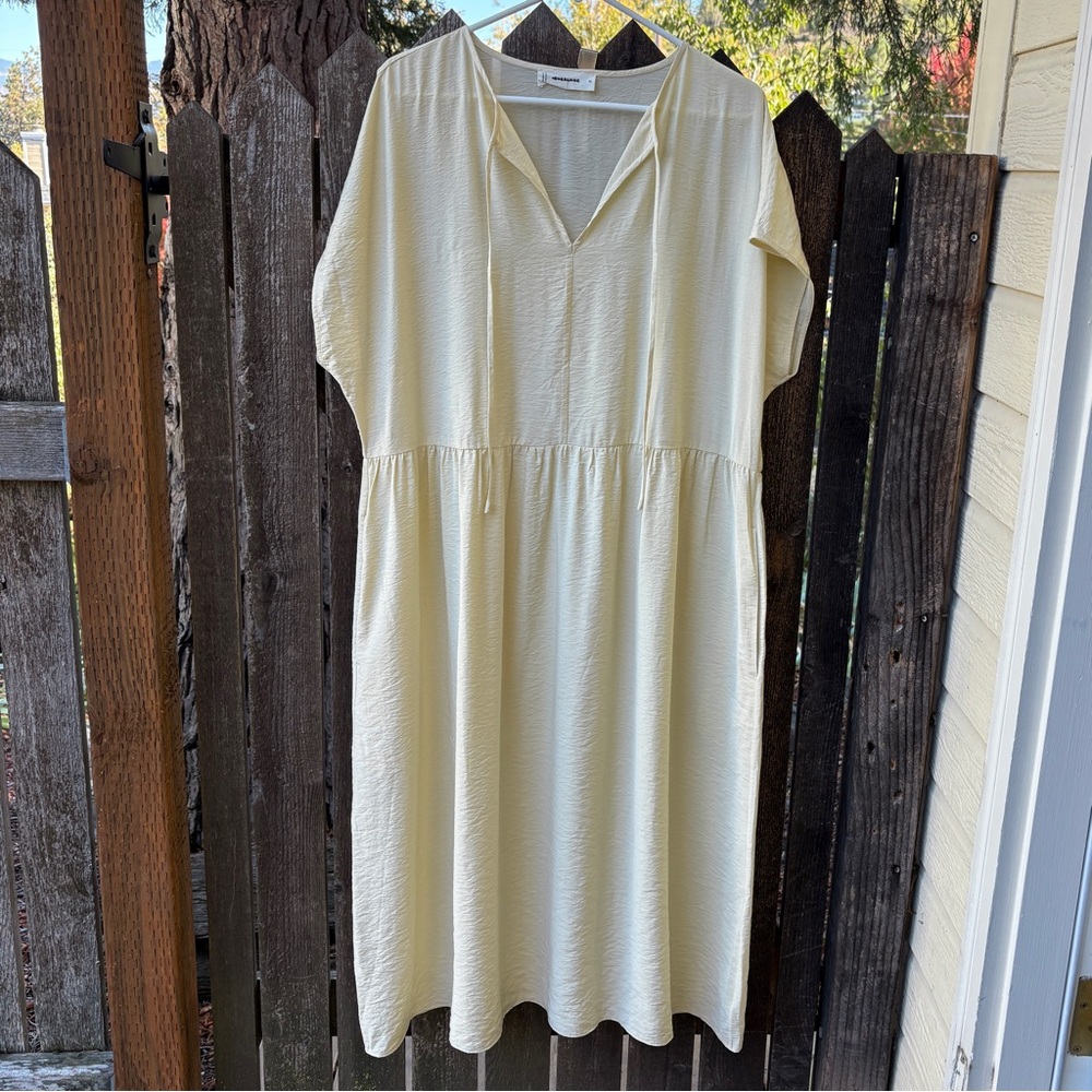 Everlane Midi Dress In SoftLuxe NWOT In Banana Crepe Sz XL